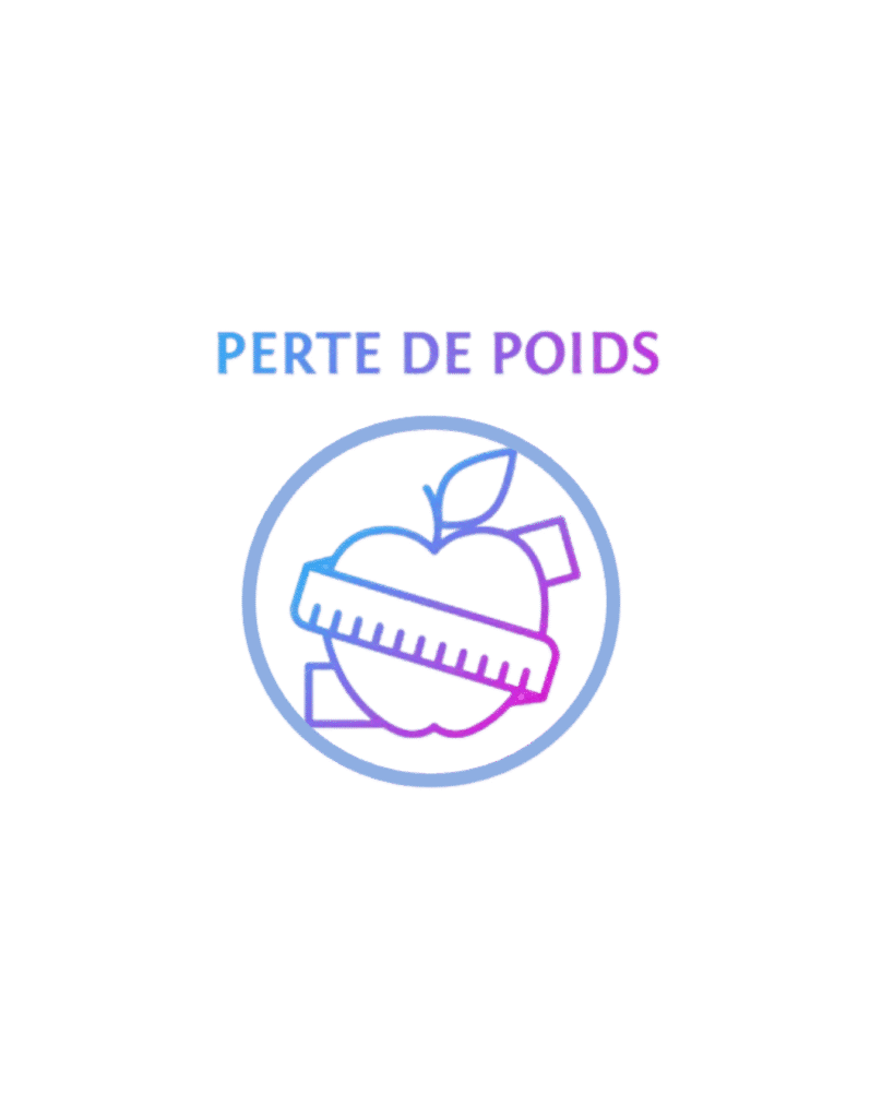 Logo de la perte de poids contenant une pomme et une mètre